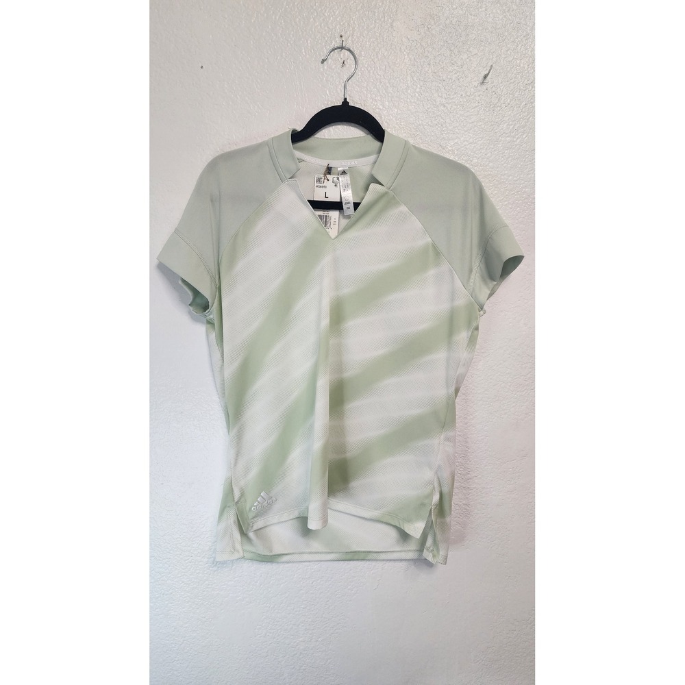 Adidas Golf Polo Women Large Linen Green New
